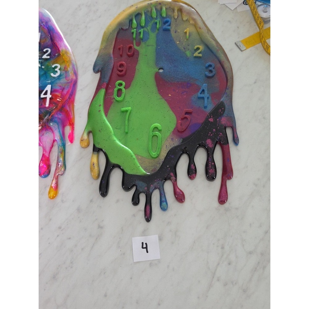 Handmade Resin Dripping Clocks - Picture 6 of 9